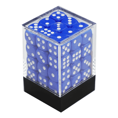 CONJUNTO DE DADOS 36 UN OPACO AZUL E BRANCO