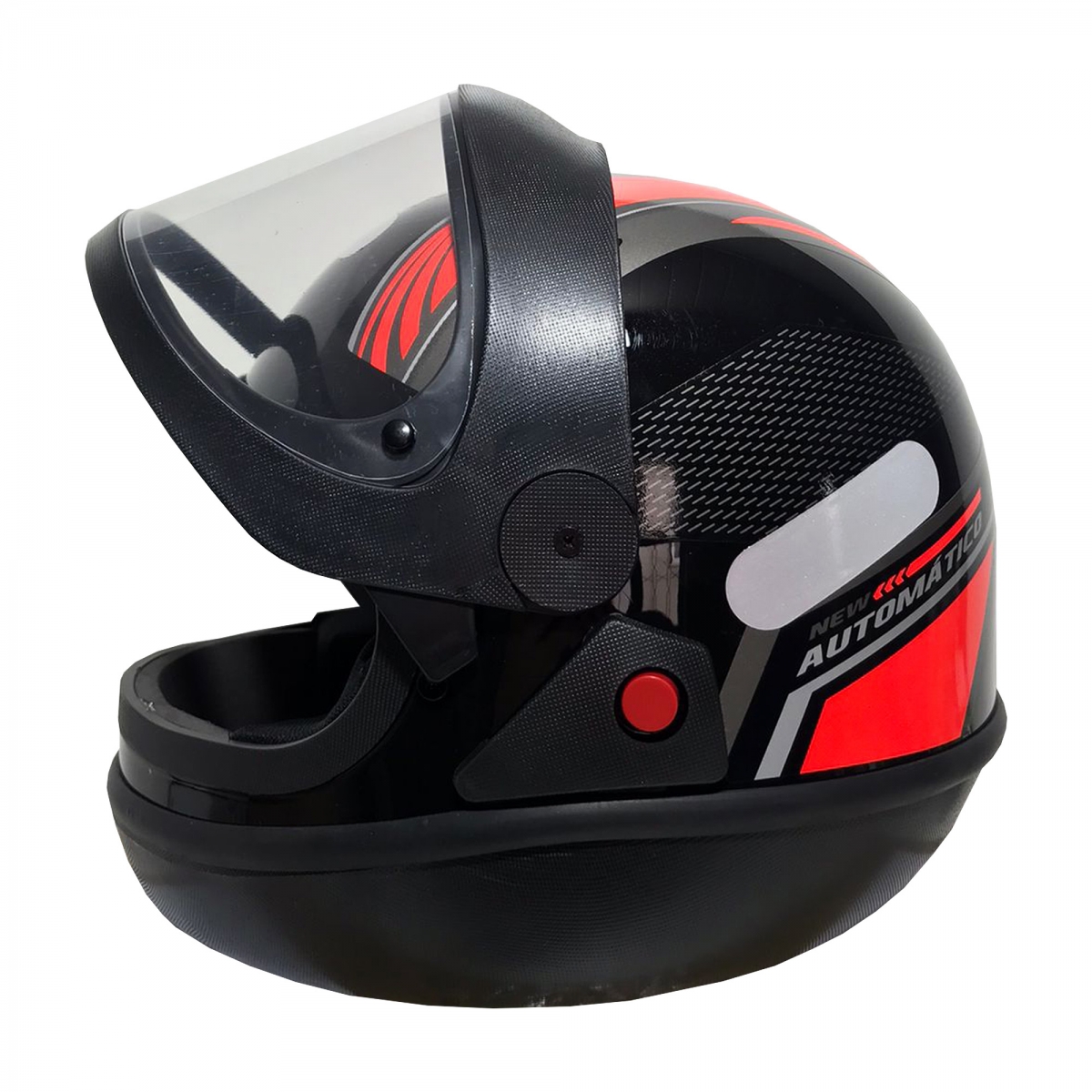 Capacete Automatico Bolt Preto/Vermelho Nº 56