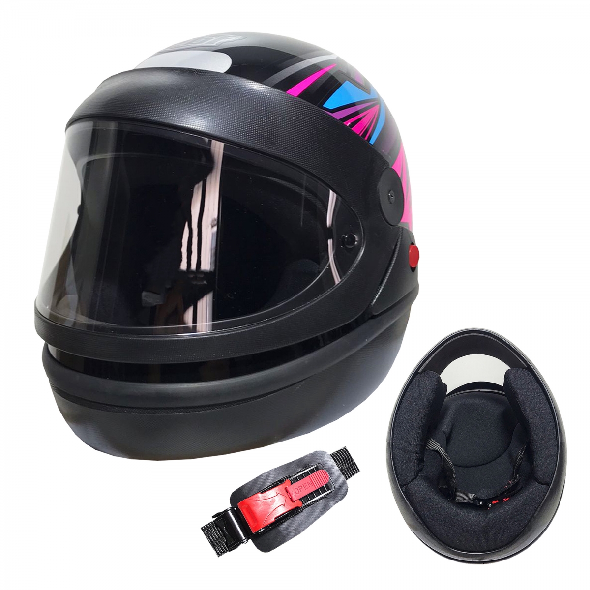 Capacete Automatico Style Preto/Roxo Nº 56