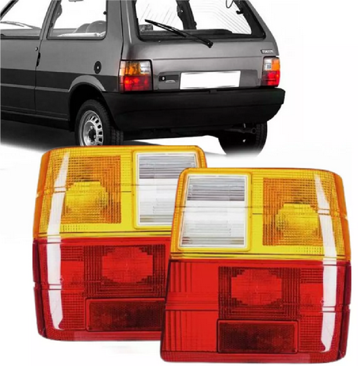 PAR LENTE LANTERNA TRASEIRA FIAT UNO TRICOLOR 85 A 03