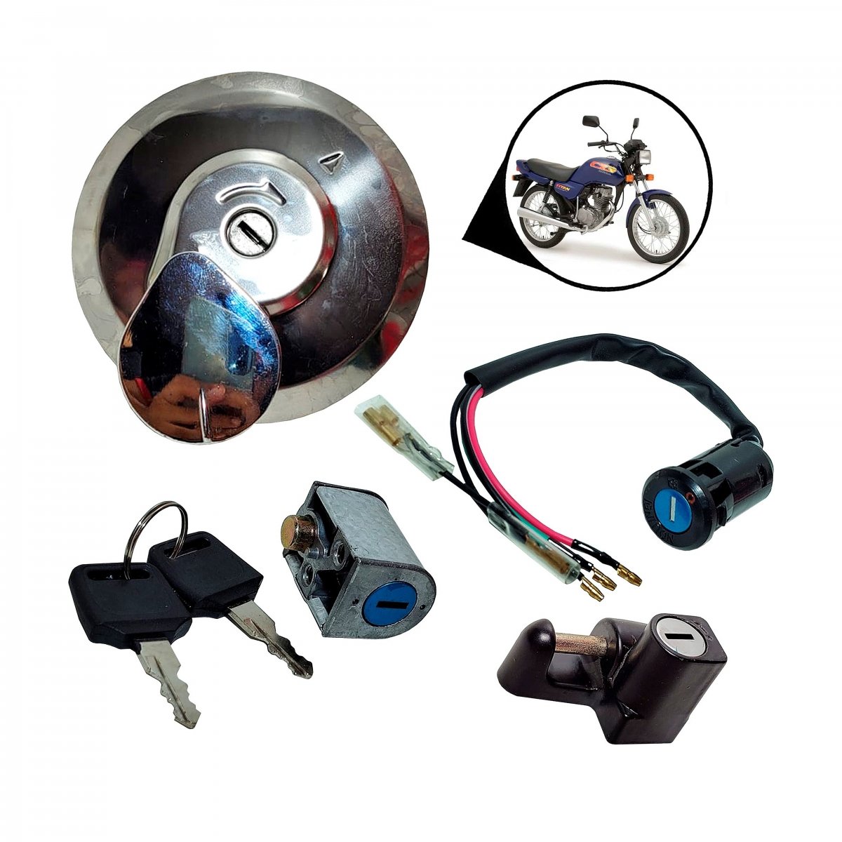 Kit Chave Ignição Honda Cg 125 Titan 1995 Até 1999 (4 PCS)