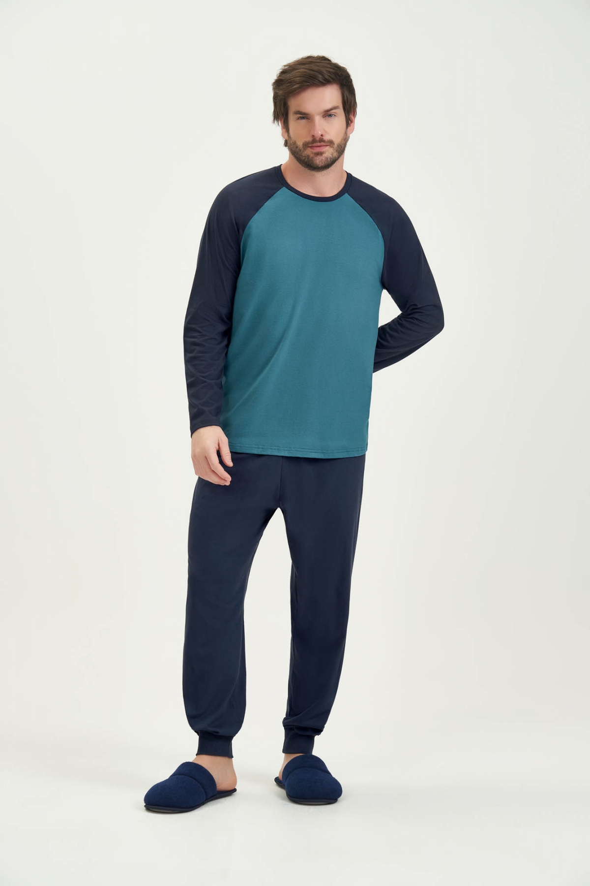 PIJAMA MASCULINO LONGO CLASSICO COR COM AMOR