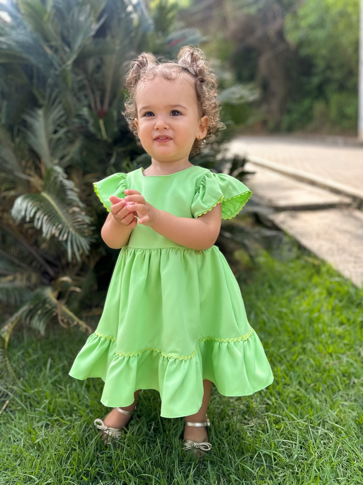 Vestido Sianinha Verde Baby 1 ano (Premium)