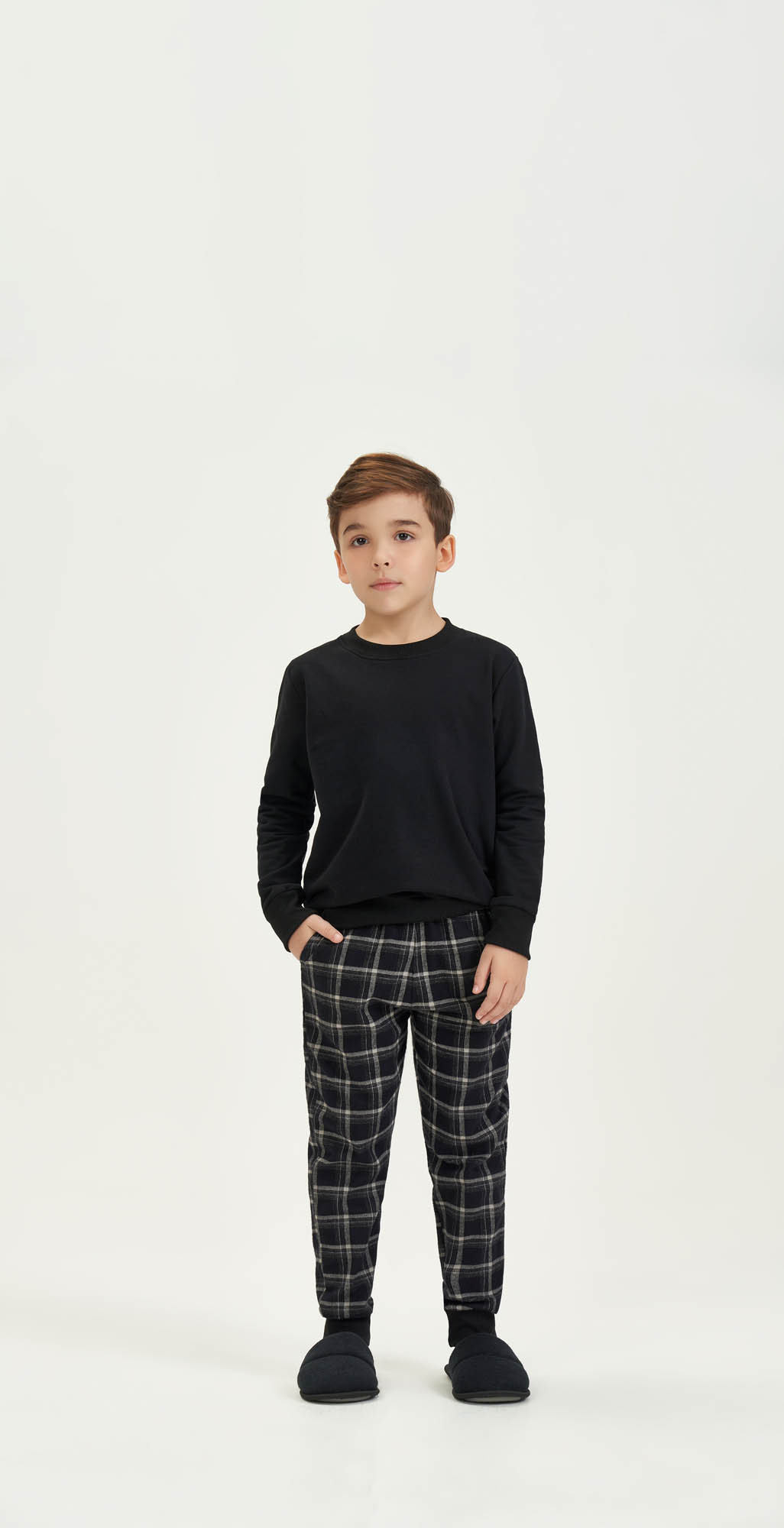 PIJAMA MOLETINHO MASCULINO INFANTIL XADREZ COR COM AMOR