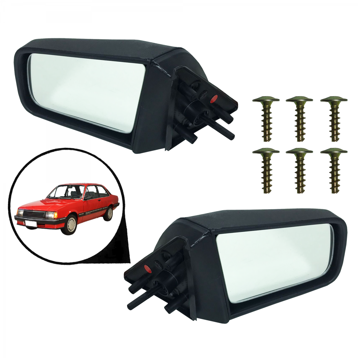 Par Retrovisor Chevrolet Chevette 2 Portas Com Controle