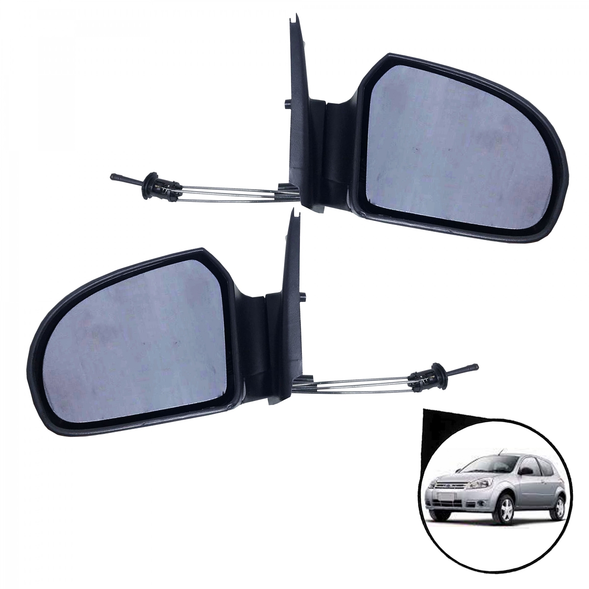 Par Retrovisor Ford Ka 2 Portas Com Controle