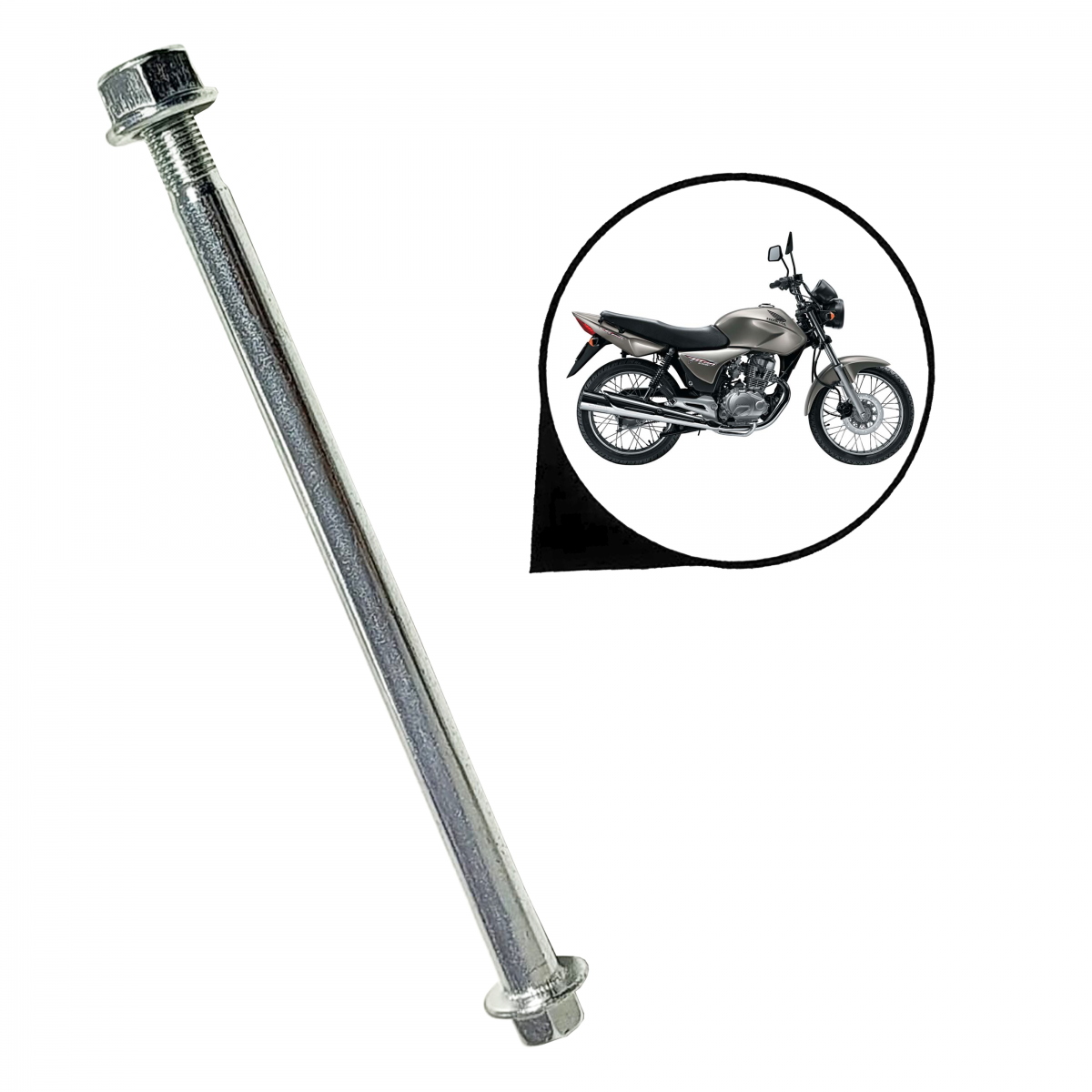 Eixo Roda Com Porca Dianteira Honda Titan 125 Titan 150