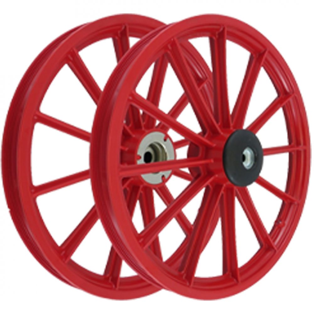 RODA PLAST. ARO 16 S/ EIXO VERMELHO (PAR)
