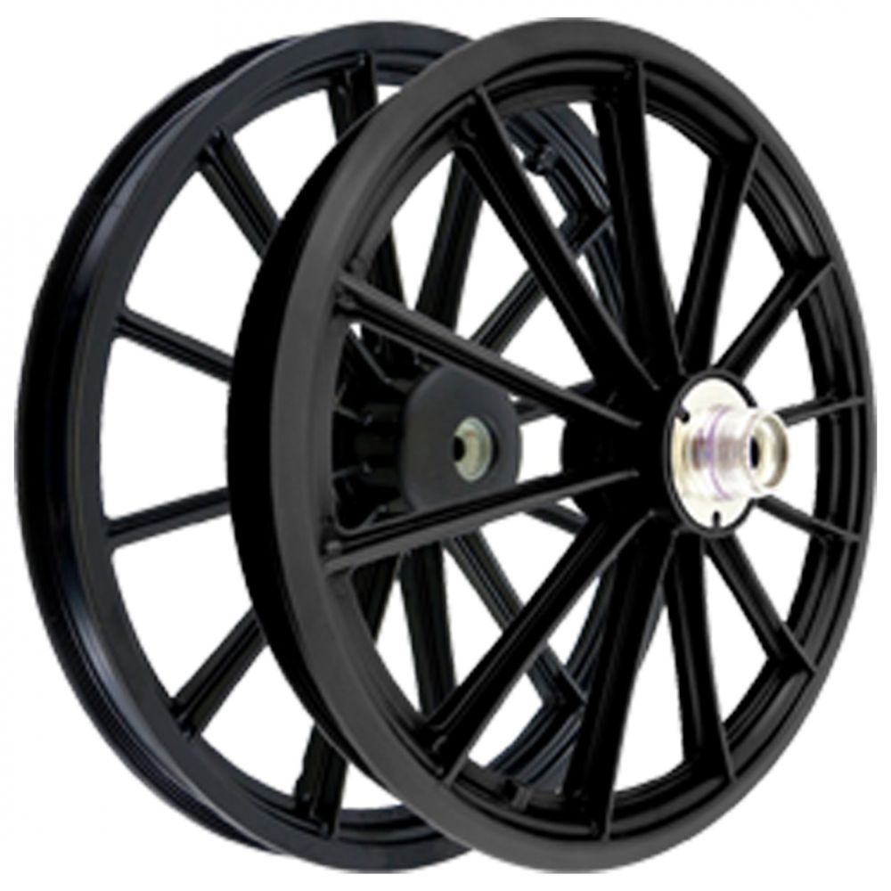 RODA PLAST. ARO 16 S/ EIXO PRETO (PAR)