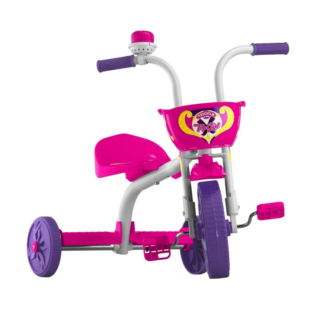 TRICICLO ULTRA BIKE TOP GIRL ROSA/ROXO C/CESTA RODA PP (PROTORK)