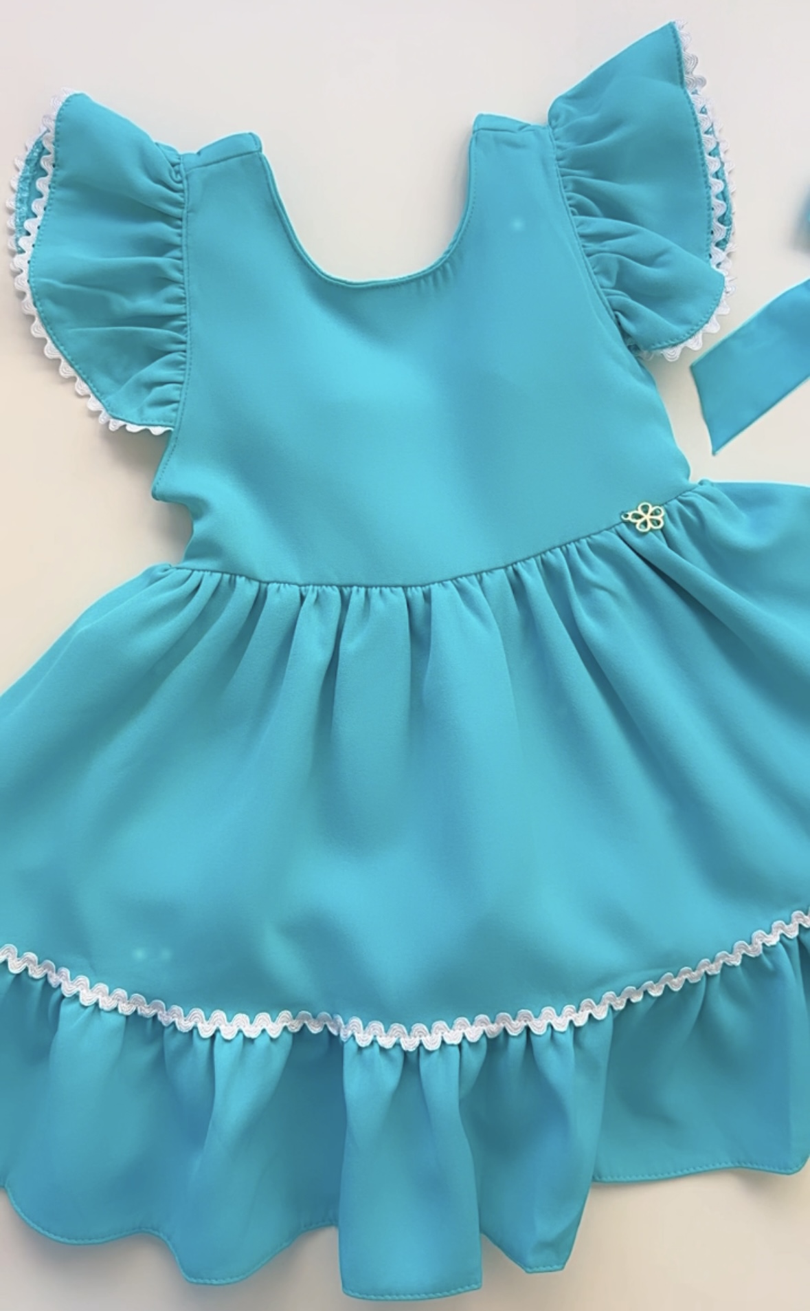 Vestido Sianinha Azul  Baby 1 ano (Premium)