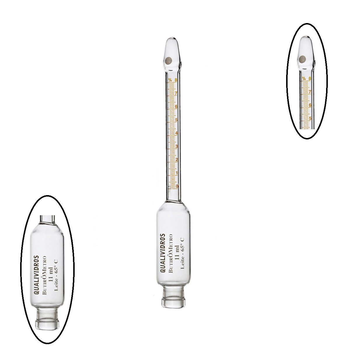 BUTIRÔMETROS DE VIDRO PARA LEITE