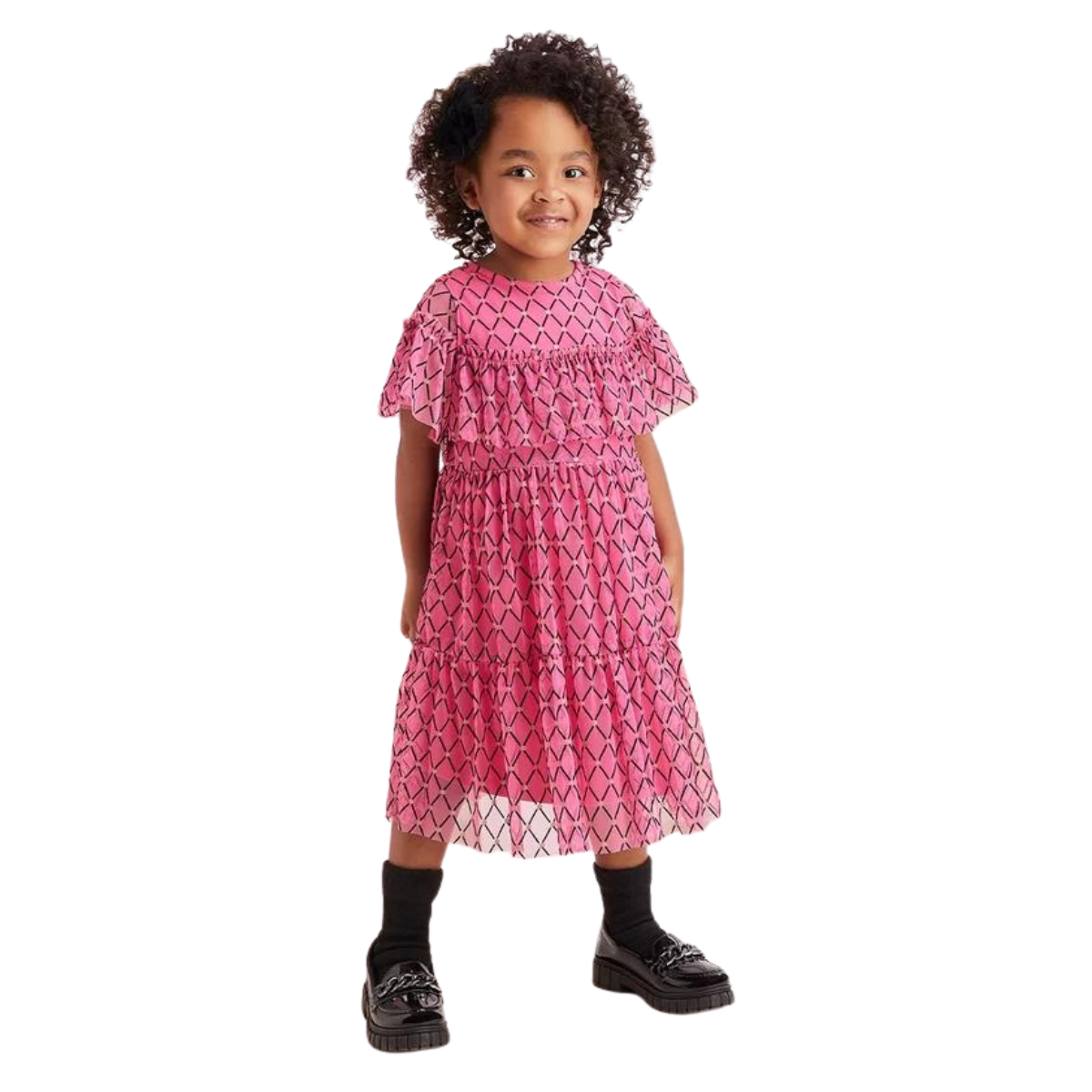 Vestido de Tule Estampado J5510