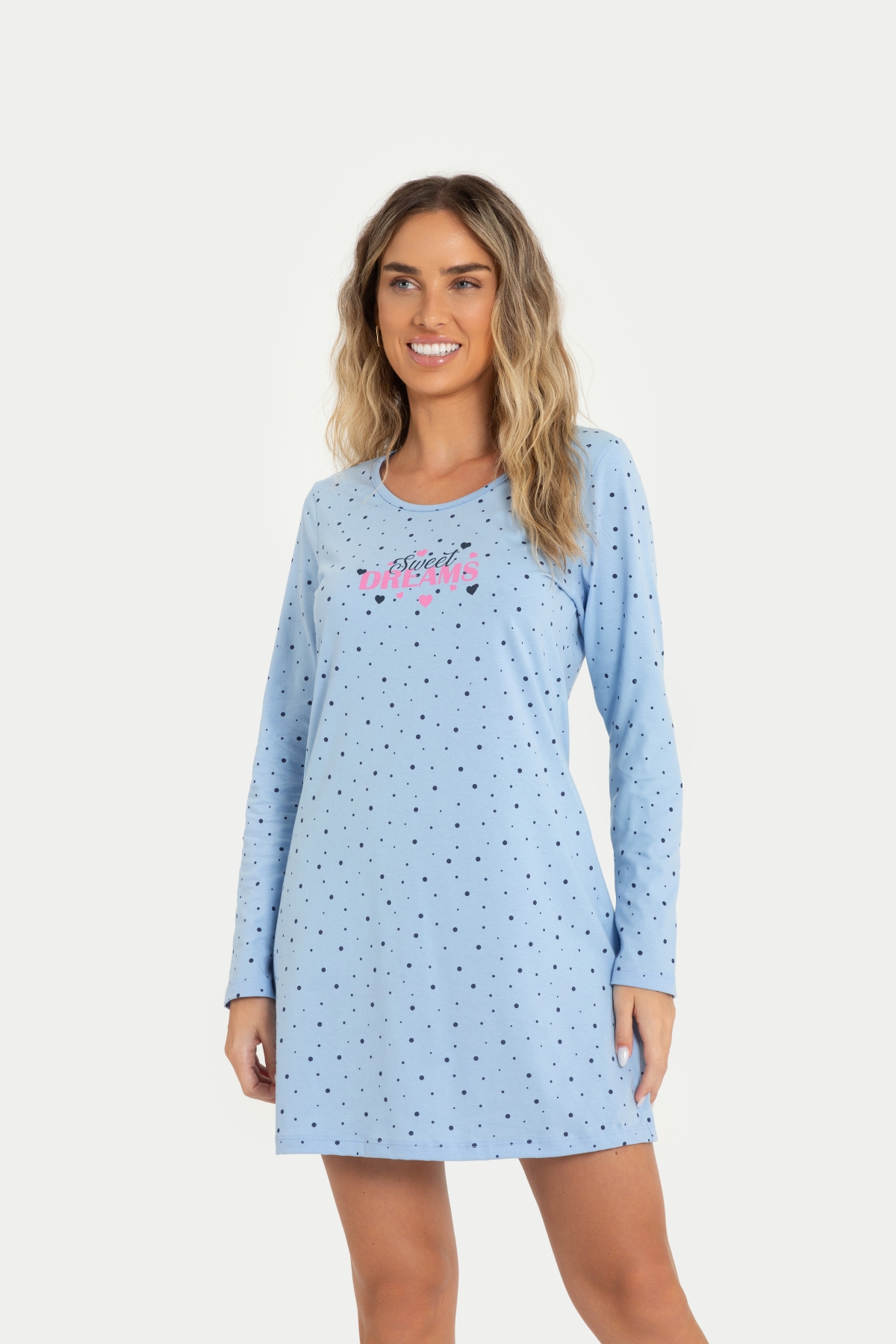 CAMISOLA FEMININA MANGA LONGA DREAMS POA AZUL MENSAGEIROS DOS SONHOS