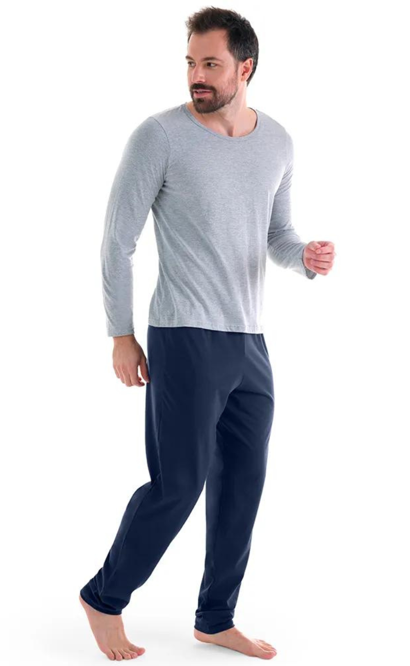 Pijama Manga Loga e Calça Masculino