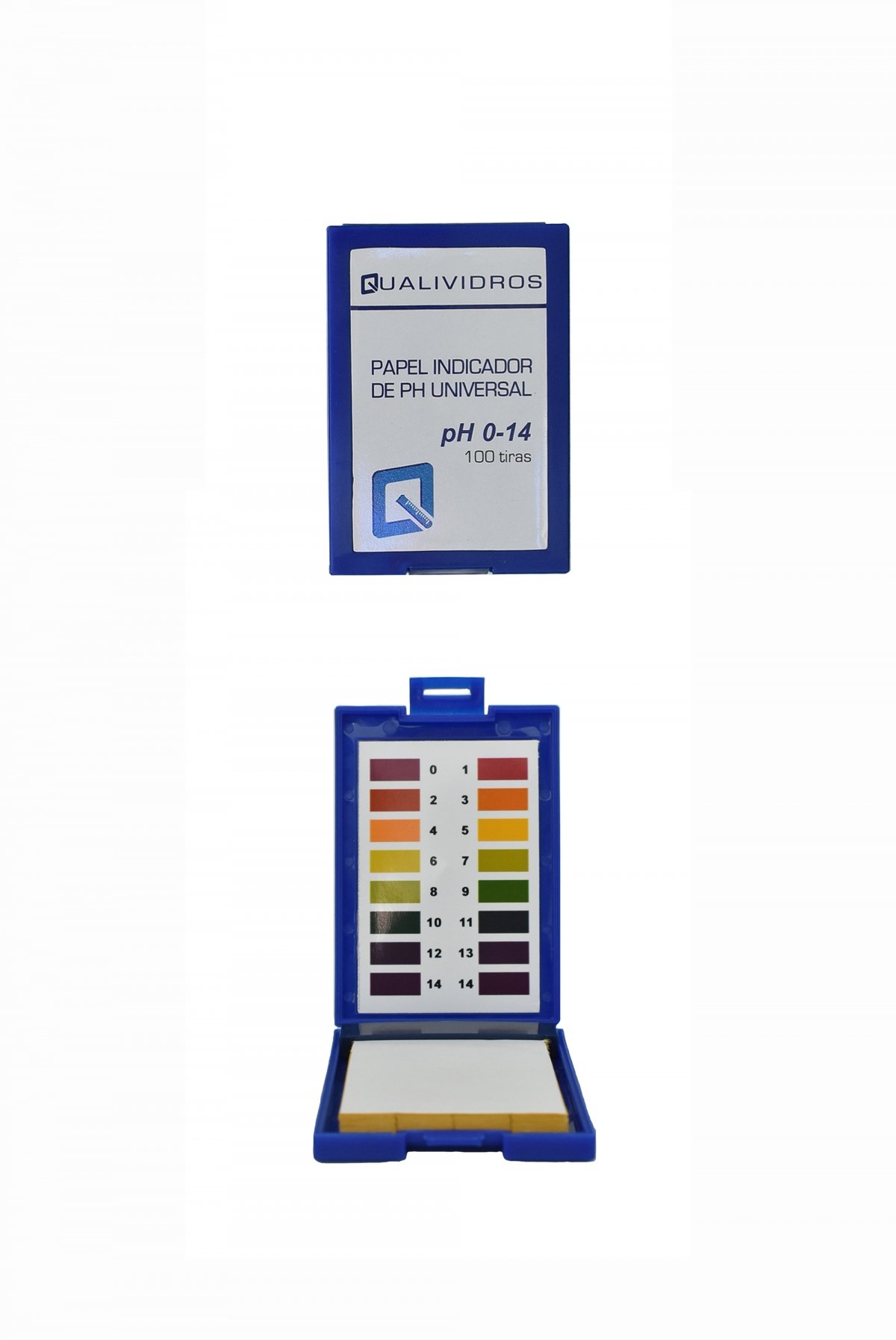 PAPEL INDICADOR DE PH 0 A 14, FITA COM 1 COR, BLOCO COM 100 TIRAS