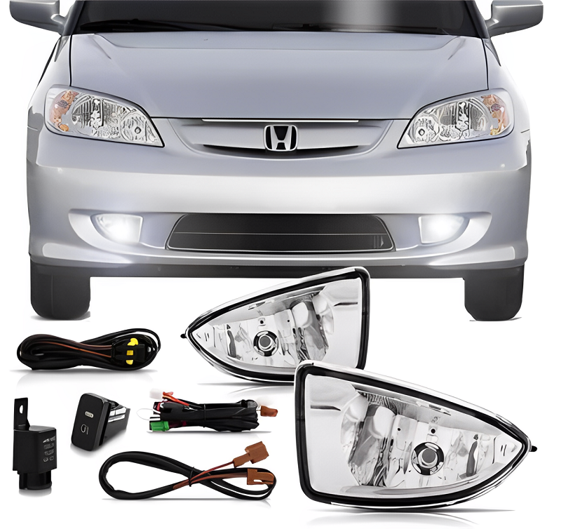 KIT FAROL AUXILIAR HONDA CIVIC 2004 A 2005 SEM MOLDURA LD/LE