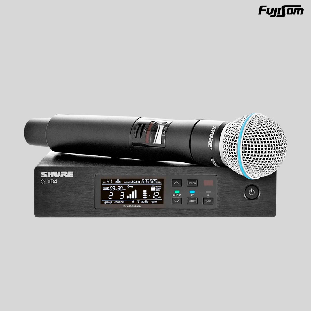 MICROFONE SHURE SEM FIO DIGITAL QLXD24/BETA58 MÃO