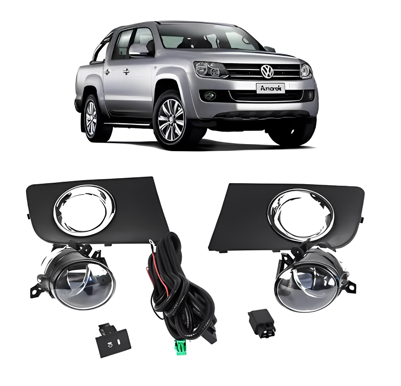 KIT FAROL AUXILIAR AMAROK 2010 A 2014 COM MOLDURA LD/LE