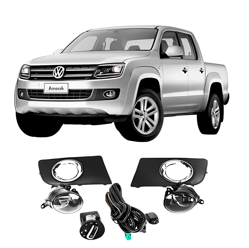 KIT FAROL AUXILIAR AMAROK 2010/2014 C/MOLDURA BOTAO REDONDO 