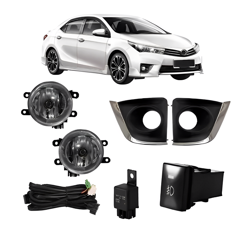 KIT FAROL AUXILIAR COROLLA 2015 A 2016 COM MOLDURA LD/LE