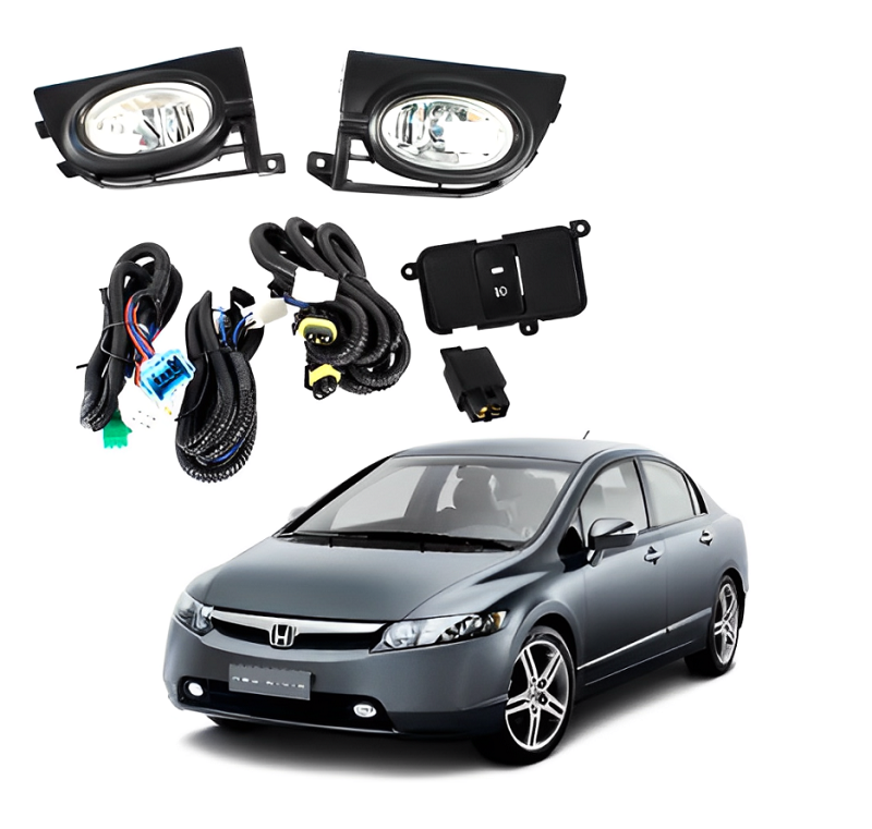 KIT FAROL AUXILIAR NEW CIVIC 2006 A 2008 COM MOLDURA LD/LE