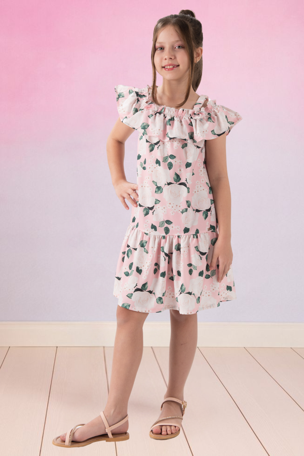 Vestido Infantil Mid Menina Floral