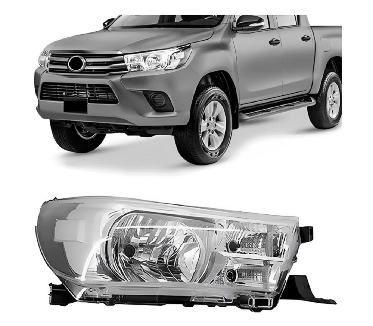 FAROL HILUX 2016 A 2019 ORGUS H4 SEM LED-DIREITO-PASSAGEIRO