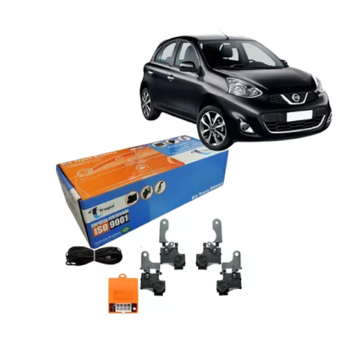 KIT TRAVA ELETRICA NISSAN MARCH 4 PORTAS TRAGIAL 