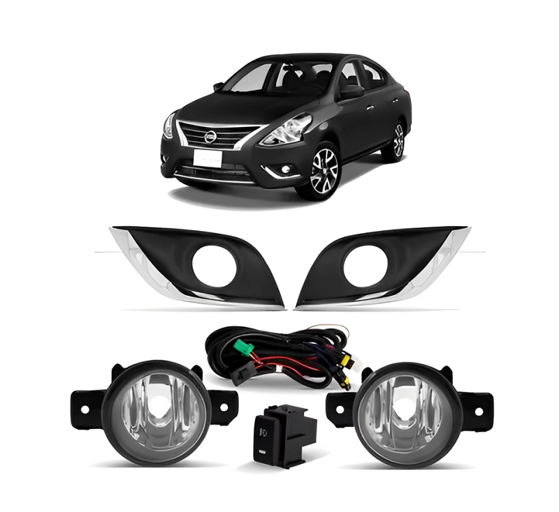 KIT FAROL AUXILIAR VERSA 2014 A 2021 COM MOLDURA LD/LE