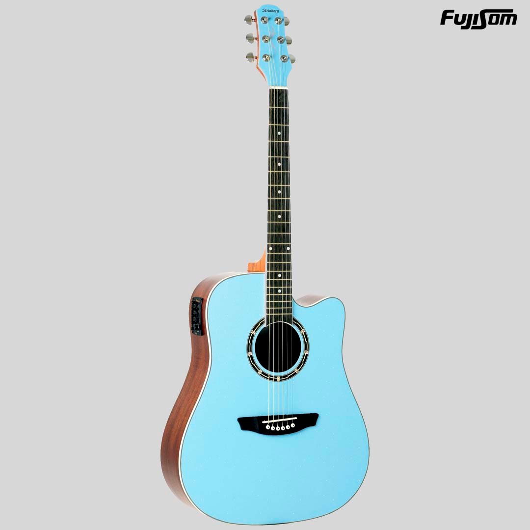 VIOLÃO STRINBERG AÇO FOLK CD-40C AZUL CROMO SERIES 