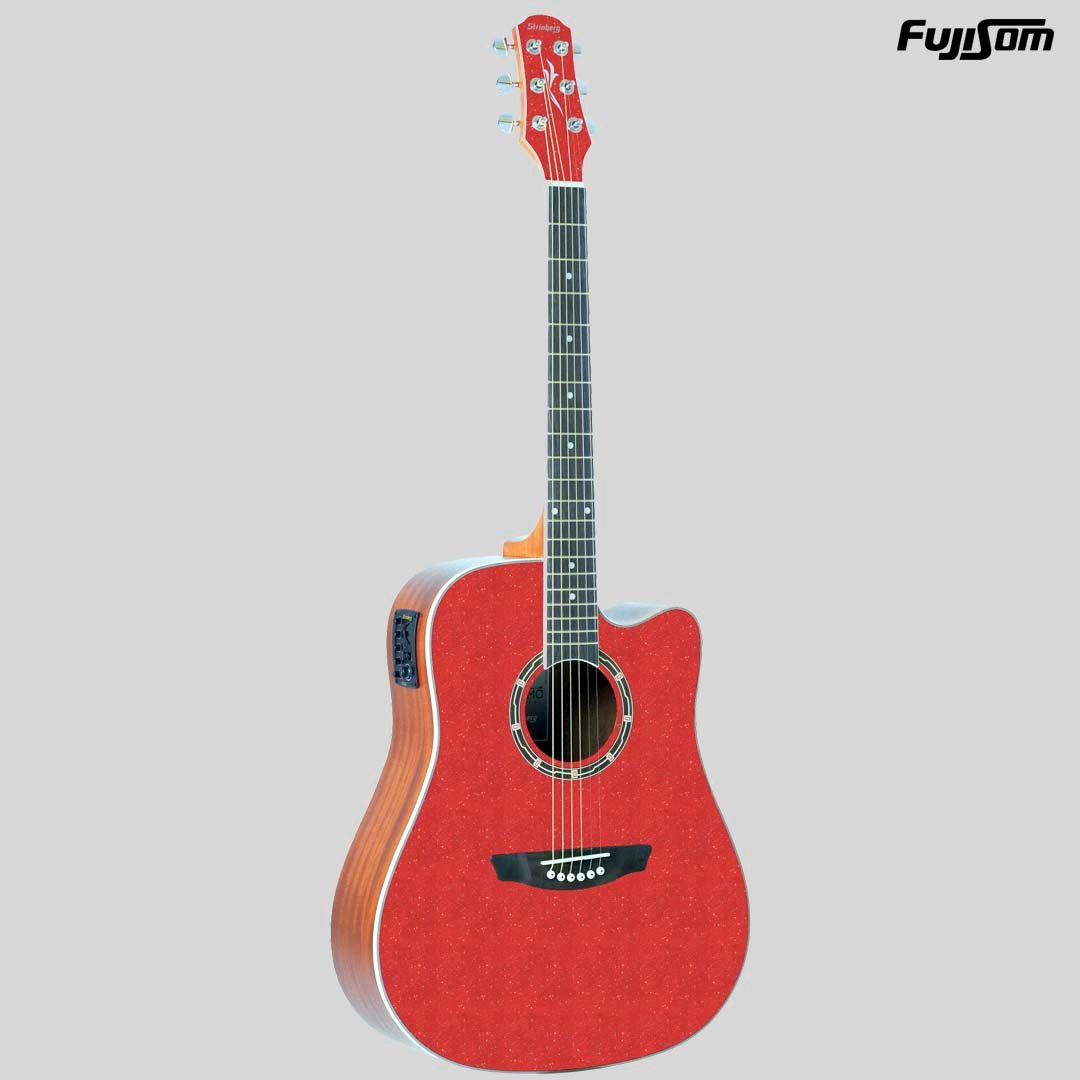 VIOLÃO STRINBERG AÇO FOLK CD40C WR VERMELHO CROMO SERIES