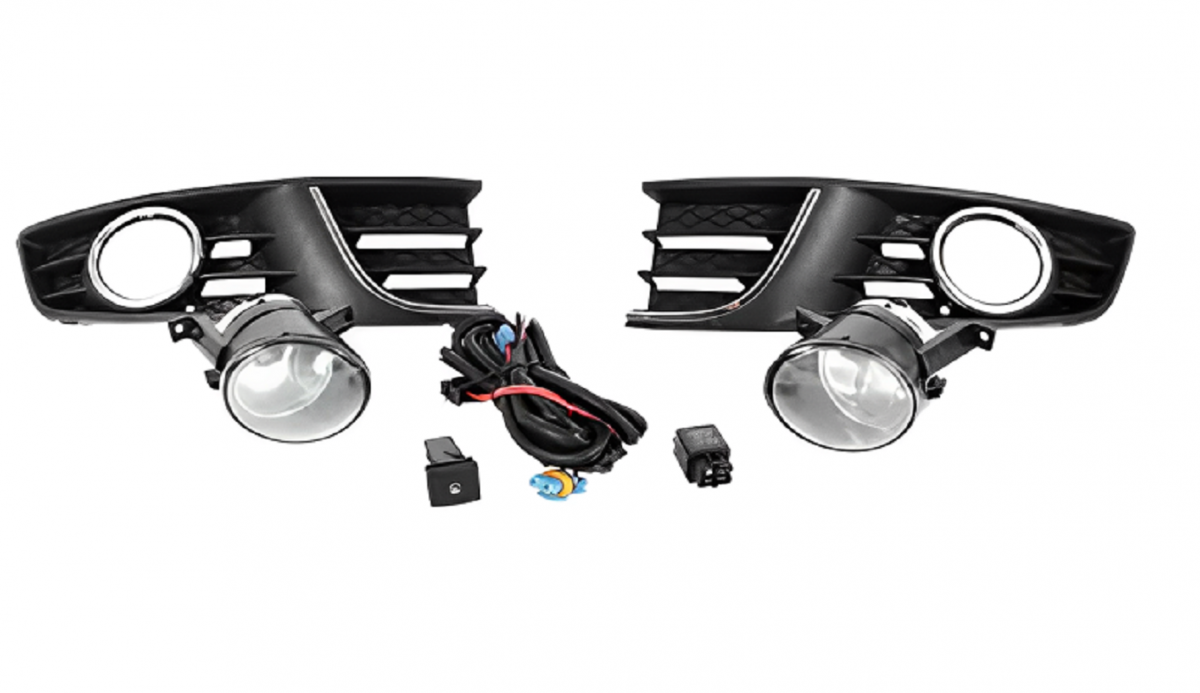 KIT FAROL AUXILIAR POLO 2012 A 2016 COM MOLDURA LD/LE