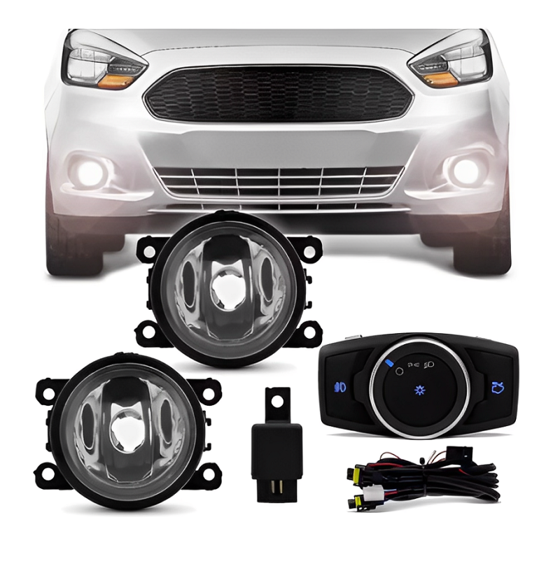 KIT FAROL AUXILIAR FORD KA 2015 A 2018 COM MOLDURA LD/LE