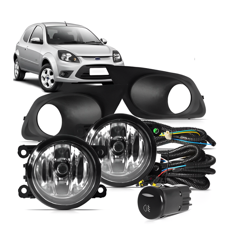 KIT FAROL AUXILIAR FORD KA 2012 A 2014 COM MOLDURA LD/LE