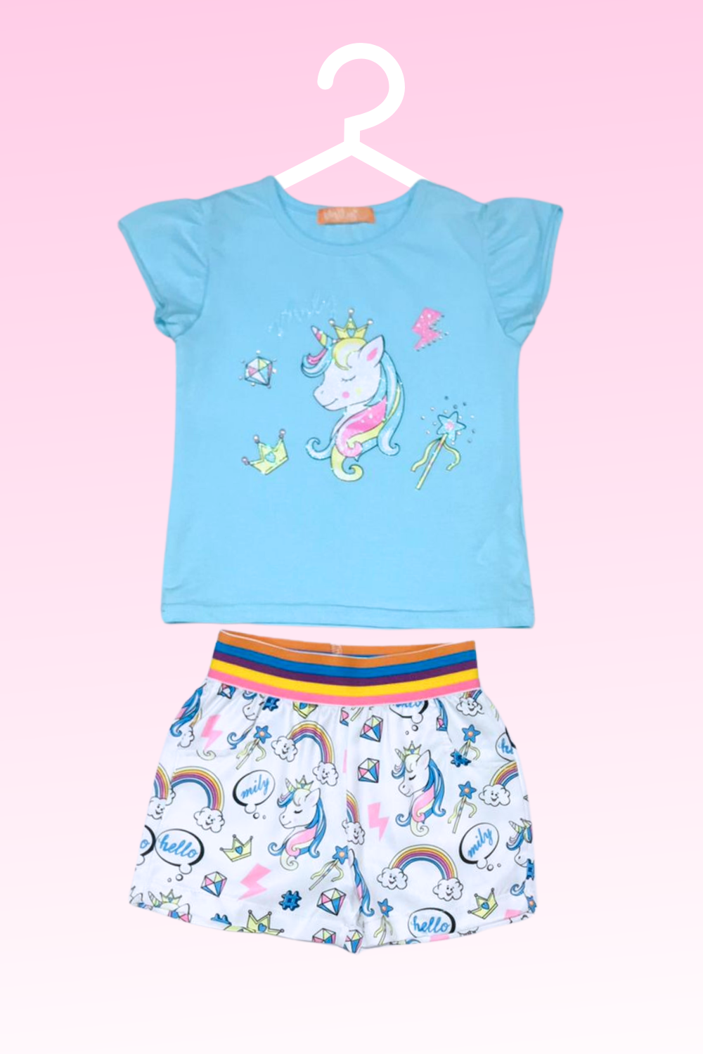 Conjunto Baby Verão Menina Unicórnio