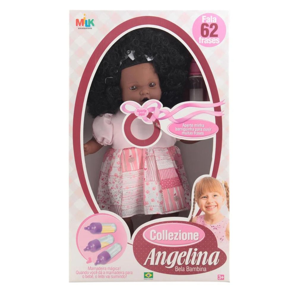 Boneca Angelina Negra 62 Frases 