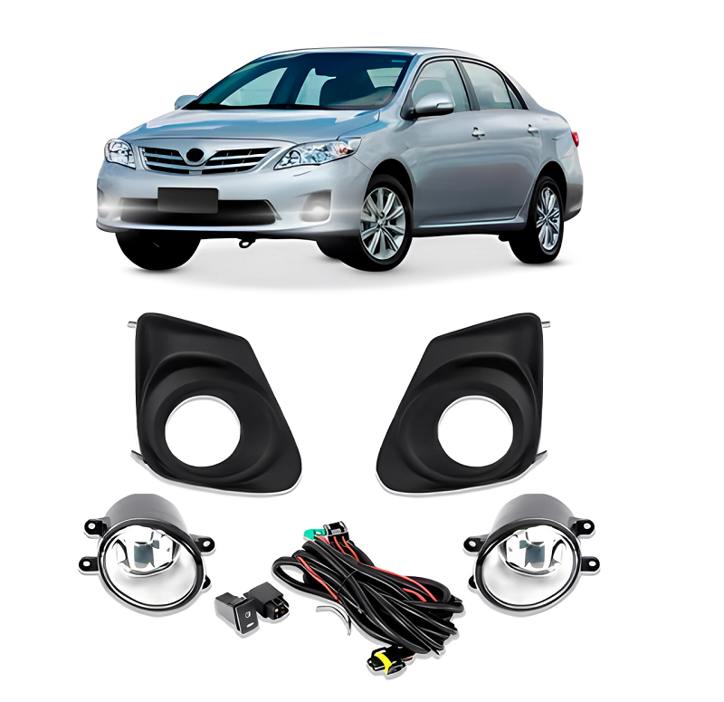 KIT FAROL AUXILIAR COROLLA 2012 A 2013 COM MOLDURA LD/LE