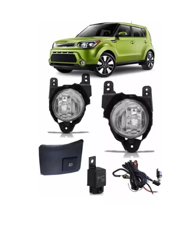 KIT FAROL AUXILIAR KIA SOUL 2008 A 2011 SEM MOLDURA LD/LE