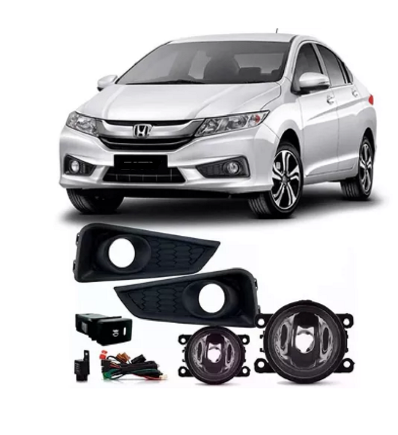 KIT FAROL AUXILIAR HONDA CITY 2016COM MOLDURA LD/LE