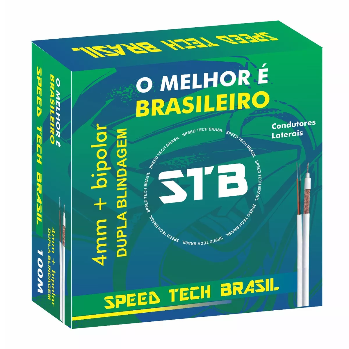 Cabo Coaxial Cftv Dupla Blindagem 80% 100m Speed Tech Brasil