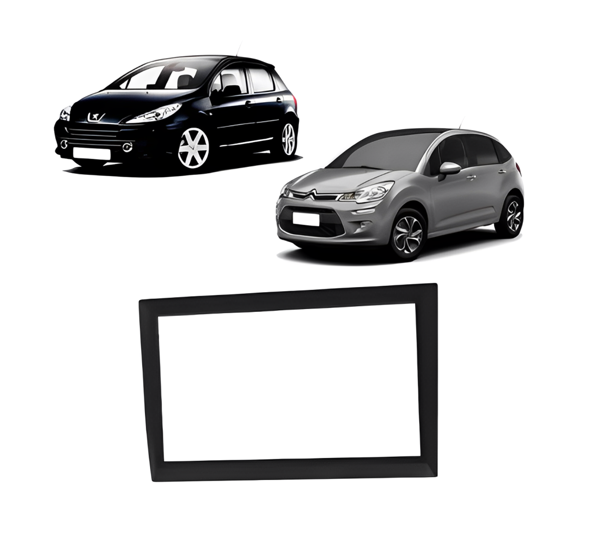 MOLDURA PAINEL PLASTICA CITROEN C3/PEUGEOT 307 03/10 2 DIN