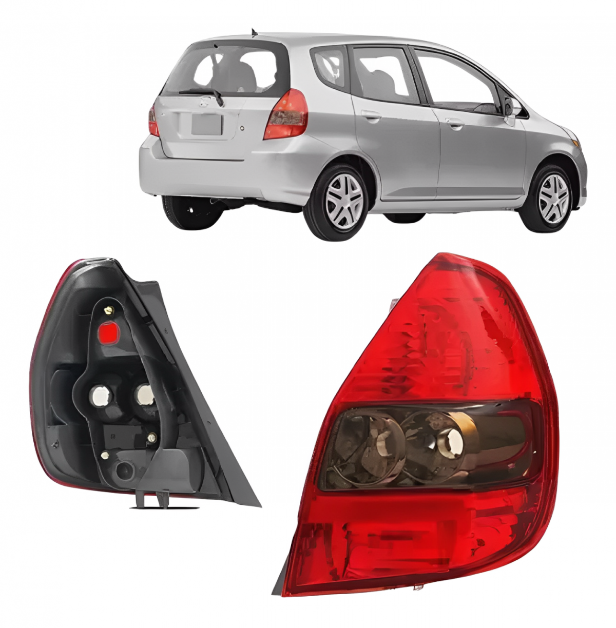 LANTERNA TRASEIRA HONDA FIT 2003 A 2008 RE FUME LADO DIREITO