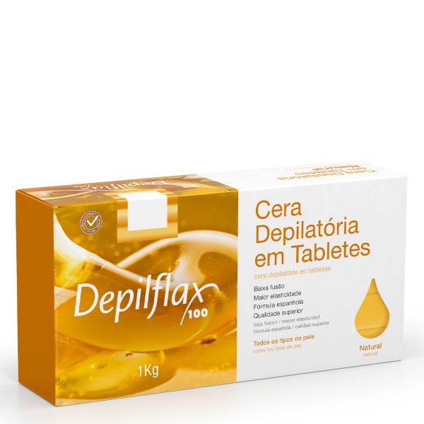 Tablete de Cera para depilação Natural Depilflax