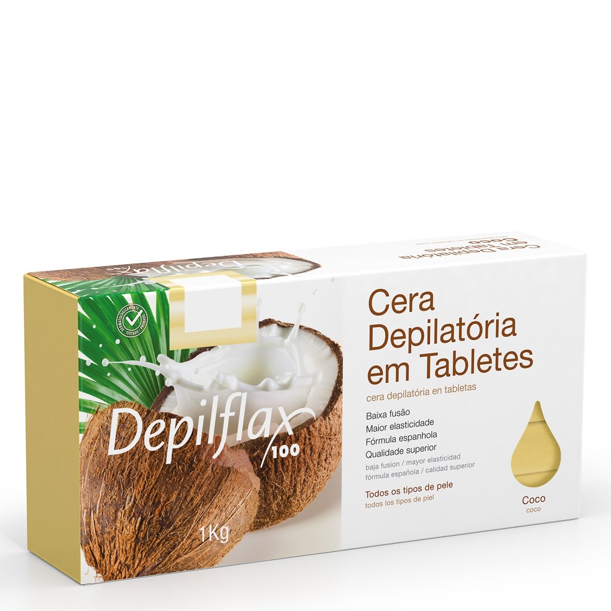 Tablete de Cera para depilação de coco Depilflax