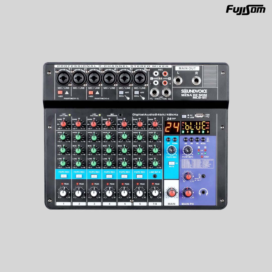 MESA SOUNDVOICE 08 CANAIS CAMPACTA MC8 BT/USB
