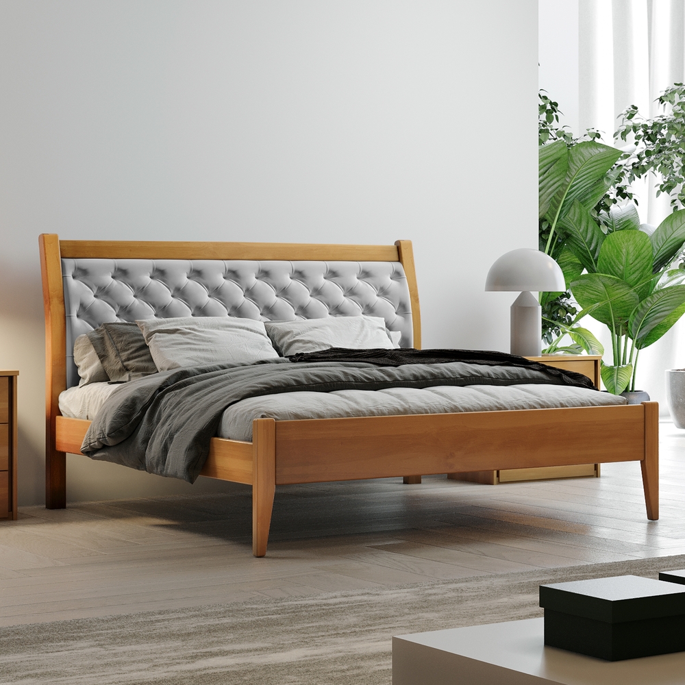 Cama Casal 140cm Vivare Amêndoa Mel Josandro