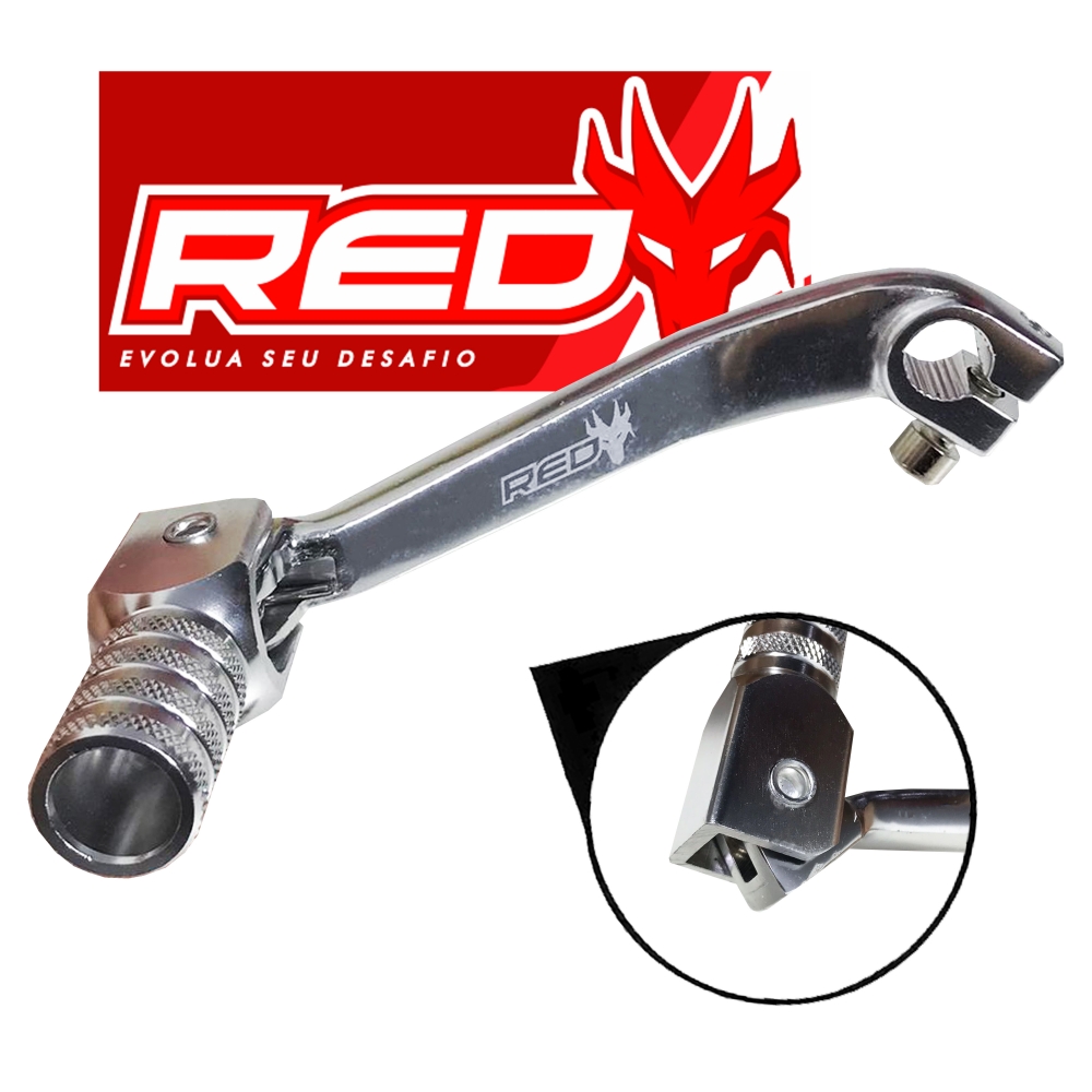 Pedal Cambio Alumínio Honda Crf 230 2007 Ate 2020 Prata Red Dragon