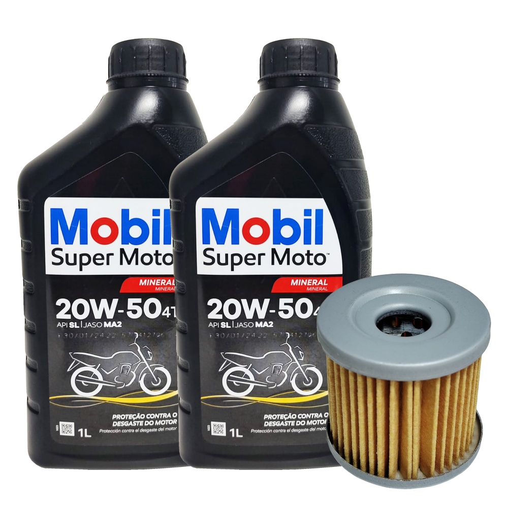 Mobil 2 Litros Mineral 20W50 + Filtro Óleo Suzuki Yes