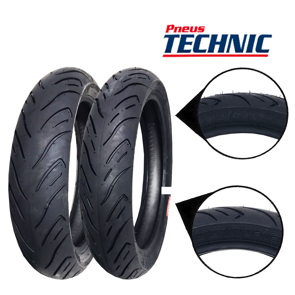 Par Pneu Technic Sport R Dianteiro 110/70-16 Traseiro 130/70-16 (Sem Camara) Citycom 300 / Kansas 150